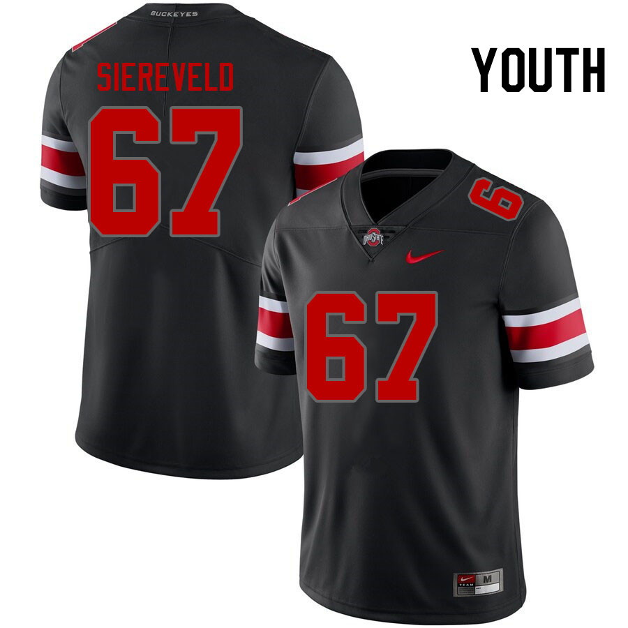 Ohio State Buckeyes Austin Siereveld Youth #67 Blackout Authentic Stitched College Football Jersey